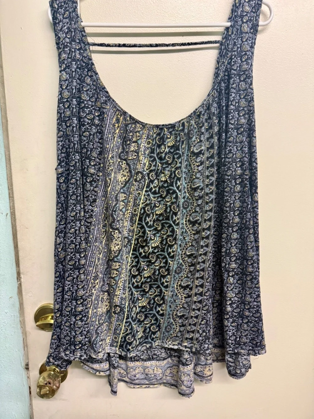 Free People Floral Print Oversized Tank Tunic | Boho Sleeveless Top
